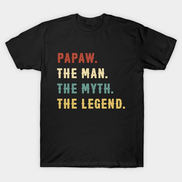 Fathers Day Gift Papaw The Man The Myth The Legend T-Shirt by Soema